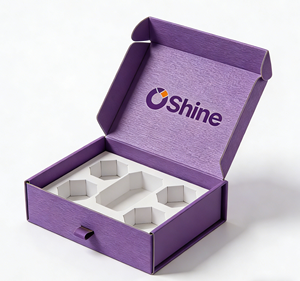 Boîtes rigides en carton ondulé recyclé Oshine pour l'emballage de bougies, impression quadricolore personnalisable et laminage mat, fabrication à Guangdong - Product Image 4