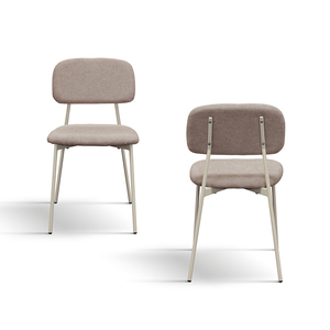 Ensemble de 4 chaises Miranda, sièges en tissu beige, base en métal, chaises de salle à manger d'intérieur - Product Image 2