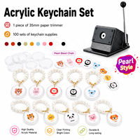 Kit de porte-clés en perles acryliques avec breloques personnalisées pour la décoration de sacs à main, cadeaux de boutique, artisanat, machine à fabriquer des boutons