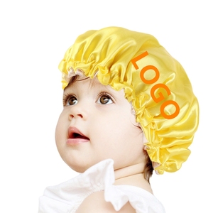 Custom Logo Hot Style Sleep Cap Soft Satin Hair <strong>Bonnet</strong> Double Layers Kid Satin <strong>Bonnet</strong> With Drawstring K-16 - Product Image 1