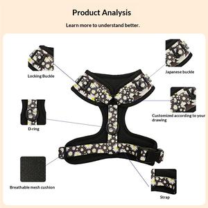 Großhandel: Maßgeschneidertes Hundegeschirr-Set mit Leine – Atmungsaktives, verstellbares, bedrucktes Hundegeschirr für Spaziergänge, ausbruchsicher, strapazierfähig - Product Image 3