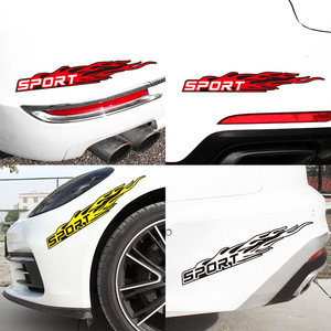2 autocollants de voiture de luxe écologiques imperméables, motif <span class=keywords><strong>flamme</strong></span> SPORT, décoration de carrosserie automobile, vinyle <span class=keywords><strong>tuning</strong></span> avec adhésif pour toutes les voitures - Product Image 1