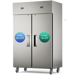 Rebirth Stainless Steel Vertical Double Door <b>Kitchen</b> Commercial Refrigerator Freezer RVE, RVF, RVD Supermarket Display Freezer S - Product Image 3