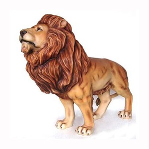 Home Decoration <strong>Life</strong> <strong>Size</strong> Black Resin <strong>Statue</strong> of a <strong>lion</strong> Wearing a Crown for Wholesale - Product Image 2