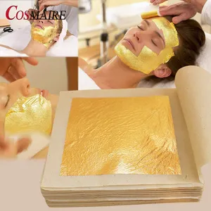 Uso della foglia di lamina d'oro reale 24k dell'etichetta privata nel foglio di lamina d'oro del corpo del viso