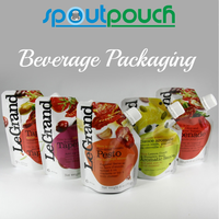Pochette souple PE avec bec verseur, impression flexo, recyclable et thermoscellable pour détergent, lait, huile d'olive, recharge de liquides