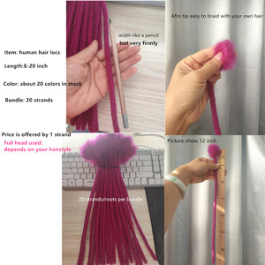 Extensiones de Cabello Remy Humano Chino 100% Personalizadas, Locs Suaves de 0.4-1.2cm, Trenzas de Ganchillo, Dreads Hechas a Mano - Product Image 6