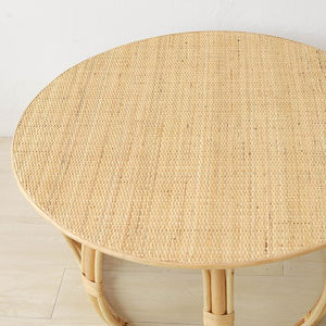 Table basse ronde en rotin faite à la main - Product Image 3