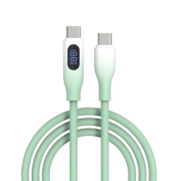 Câble USB-C vers USB-C NITIKA 100W 5A avec affichage numérique, câble de charge rapide en silicone, plusieurs couleurs au choix