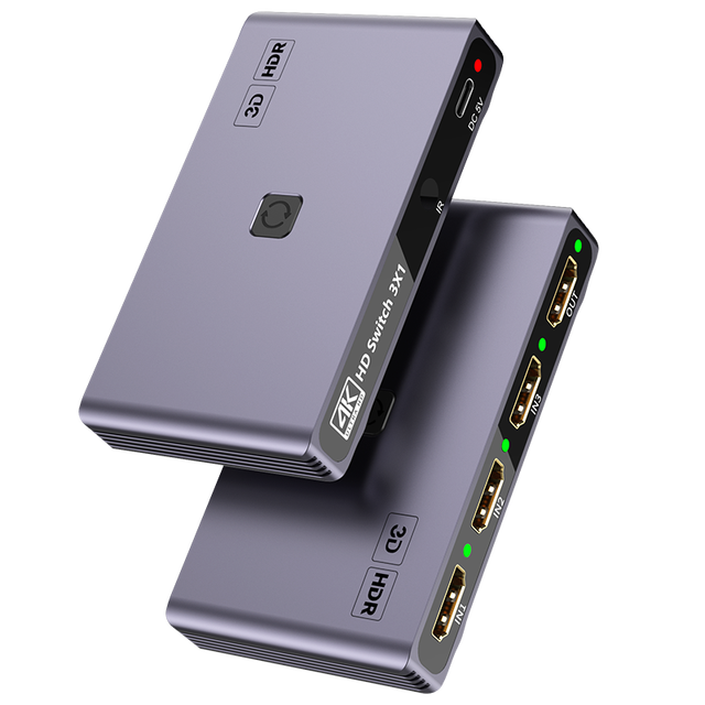 Xput 3-In 1-Out Video Switcher 4K HD Display Switch Box for PS5 Game Console TV Projector Computer Multi-screen Switching
