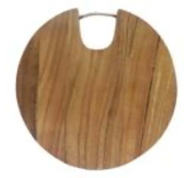 最高品質のキッチン用品アカシア木製ラウンドまな板ナチュラルカラークラシックデザインブッチャーボードハンドルで手作り