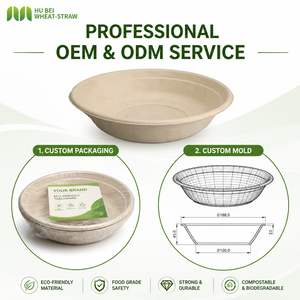 Bol biodégradable rond de 32 oz en bagasse de canne à sucre, pour plats à emporter, <span class=keywords><strong>Poke</strong></span> <span class=keywords><strong>Bowl</strong></span> en canne à sucre, récipient alimentaire jetable, compatible micro-ondes - Product Image 3