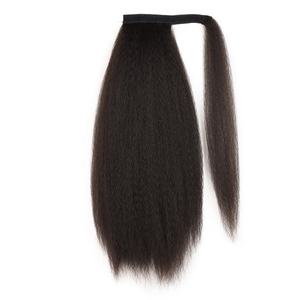 22 ''100G lungo Afro crespo lisci capelli sintetici ricci ad alta temperatura in fibra di coda di cavallo extension per parrucchino Yaki Wrap - Product Image 2