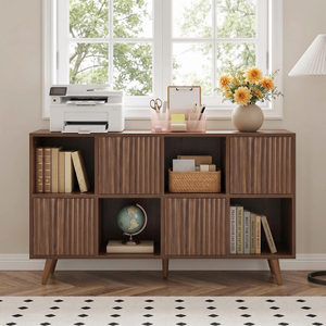 Estantería organizadora de 8 cubos con 4 puertas, estantería independiente para libros y decoración en sala de estar y dormitorio - Product Image 3