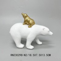 Vente en gros d'objets artisanaux en résine Art Déco, cadeau moderne pour la fête des mères, statue d'ours polaire et de pingouin, ornement pour la décoration de table à la maison