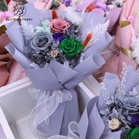 Bouquet de roses éternelles artisanales en gros, nouveau design, fleurs séchées pour la Saint-Valentin et la Fête des Mères 2026