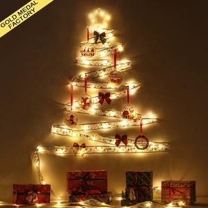 Baru dekorasi pohon Natal pita lampu pernikahan ulang tahun keluarga pesta Festival sutra pita Natal peri lampu baja - Product Image 1