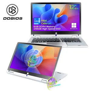 安価な12インチタッチスクリーンラップトップコンピューター360度フリップN40206 GB RAM 128GB SSD