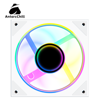 Ventilador AntarcChill de 120 mm, Blanco, PWM ARGB, con Rodamiento Hidráulico, Alto Flujo de Aire, para Caja de PC y Refrigeración Líquida, Disipador de Calor de Plástico para CPU