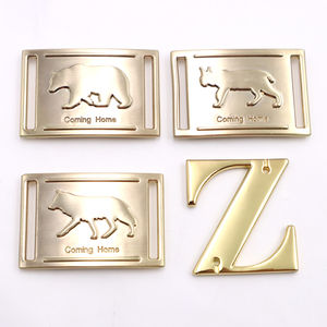 Etiqueta de <span class=keywords><strong>Metal</strong></span> Cuadrada Color Oro Rosa, Placa de Aleación de Zinc para Herrajes de Bolsos - Product Image 4