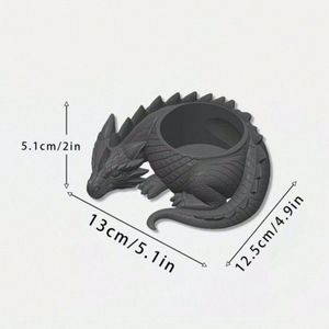 3D Printed Dragon Shaped Flower Pot Round Indoor Desktop Planter For Succulents Cacti Storage Tray - Product Image 3