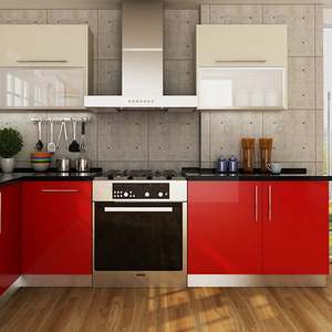 Cuisine modulaire SANTOPOVA pour appartements, cuisine moderne en PVC brillant, cuisine complète avec armoires - Product Image 4