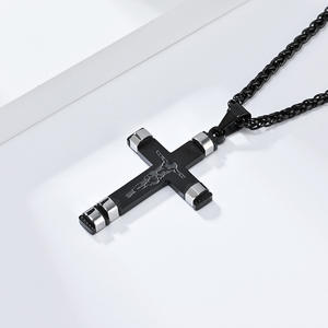 Collier pendentif en acier inoxydable <span class=keywords><strong>de</strong></span> haute qualité, <span class=keywords><strong>croix</strong></span> chrétienne, Jésus crucifié, bijoux <span class=keywords><strong>de</strong></span> mode pour hommes, vente en gros 2026 - Product Image 6