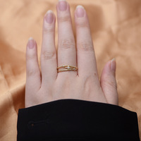Bague en argent sterling 925 à double couche avec étoiles creuses, plaquée or et rhodium, sertie de zircone cubique, bagues empilables pour femmes