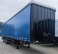 Semi-remorque en acier à quatre essieux, capacité de charge de 60 tonnes, avec pneus 12r22.5, conception robuste de type rideau latéral pour un transport logistique rapide