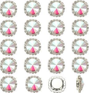 PATIKIL Boutons en strass à dos plat à coudre, avec cristaux en verre et base métallique, pierres à griffes pour l'artisanat, les vêtements, les chaussures et les chapeaux - Product Image 1