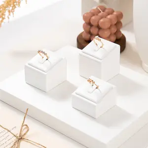Luxury Jewelry Display Ring Stand PU Leather Counter Window Props Jewellery Packaging Ring Display