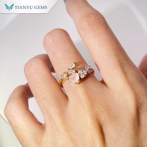 Tianyu Gems Romantic Heart Cut Zircon Copper Ring Women's <b>Sweet</b> Sparkle Fashion Jewelry - Product Image 3