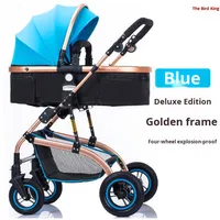 Poussette bébé High View en alliage d'aluminium, cadre métallique, 0-3 ans, légère, pliable, absorption des chocs, enfants peuvent s'asseoir et se recoucher