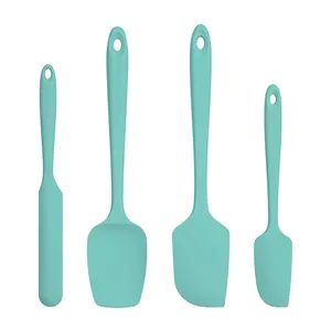 Heat Resistant Colorful blue color Silicone Spatula 4 pieces Set