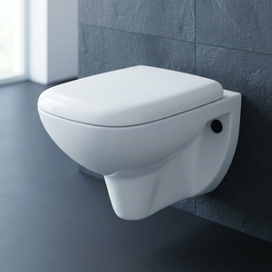 WC suspendu mural en céramique sans bride, à siphon en P, de style européen, pour salle de bain moderne et sanitaires contemporains - Product Image 6