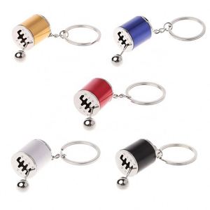 Fashion Keychains Six-Speed Manual Shift Gear Keychain Auto Car'S Parts Toy Short Shifter <b>Knob</b> Metal Gift Race Car Stalls Head - Product Image 2