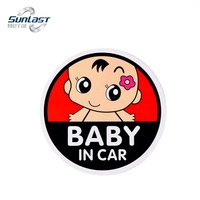 Autocollant rond en vinyle imperméable pour bébé, personnalisé, de haute qualité, en stock, pour la voiture, en stock
