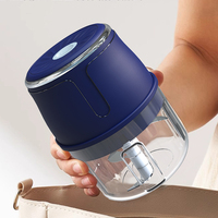 Hachoir à ail électrique mini, hachoir à ail sans fil rechargeable par USB avec 6 lames en acier inoxydable pour la cuisine