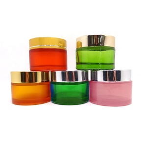 Contenants de luxe pour mini-crèmes contour des yeux 5g/10g, pots cosmétiques ronds en verre dépoli rose mat avec couvercles en plastique pour soins de la peau (personnalisables) - Product Image 6