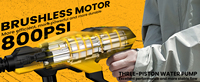 Laveuse sans fil Dewalt 20V 800 PSI Moteur sans balais portable Buse 6-en-1 Lavage de voiture/cour/clôture/mur à 3 niveaux