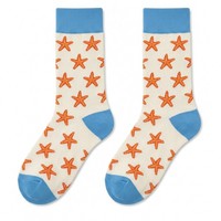 Chaussettes en coton peigné de qualité supérieure personnalisées, motif jacquard d'organismes marins, respirantes, décontractées, pour hommes et femmes