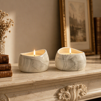 Bol à bougie en céramique à motif marbré, diffuseur d'arômes, pot de bougie style pierre, porte-bougie pour la décoration de la maison, cadeau d'hôtel, OEM ODM, logo personnalisé