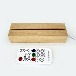 3D Night <strong>LED</strong> <strong>Light</strong> for Acrylic Panel 7 Color 4 Mode Wood Base Lamp <strong>with</strong> Remote &amp; <strong>Timer</strong> Home Bedroom &amp; Living Room Decor - Product Image 3