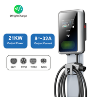 Nuevo Cargador Fijo para Vehículos Eléctricos de 7kW AC Wallbox con Tipo 1/Tipo 2/NACS/GB/T y SAE J1772 para Hogar/Garaje WrightCharge