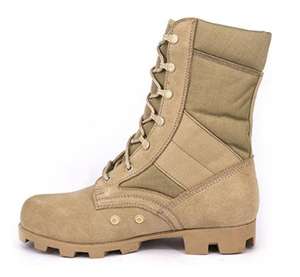 Botas de Combate TSB24 para Sudamérica, Panamá, con Suela para Selva, de Cuero de Grano Completo, con Cordones Rápidos, Botas de Desierto, Botas de Trabajo para Exteriores - Product Image 1