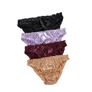 New Arrival Lady Briefs Sexy Satin Panties Low Rise Ladies Underwear Models Stretchy Women's Panties