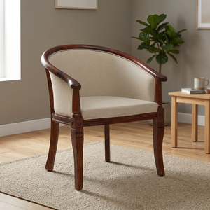 Luxury Tufted Upholstered <b>Armchair</b> Solid Wood Frame Handcrafted Premium <b>Dining</b> Accent Chair Backrest Modern Design for Apartment - Product Image 4