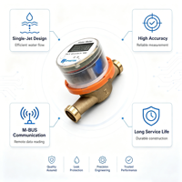 Compteur d'eau mécanique froid en laiton haute précision à buse unique DN15 MBUS LoRaWAN pour l'alimentation en eau des appartements résidentiels