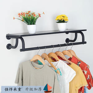 ราวแขวนเสื้อผ้าติดผนังเหล็กดัด ที่เก็บของโลหะรูปสี่เหลี่ยมผืนผ้า ทนทานสำหรับติดหลังประตูบนผนัง - Product Image 5