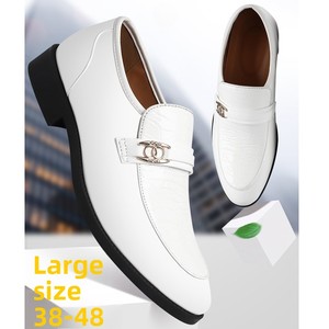 <span class=keywords><strong>Zapatos</strong></span> de Cuero Sólido para Hombre, Talla Grande, de <span class=keywords><strong>Charol</strong></span> Brillante, Primavera-Verano 2026, Blancos, Sin Cordones, Transpirables, Formales para Negocios - Product Image 4